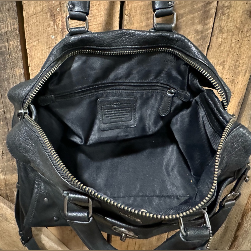 Black studded coach leather crossbody - Picture 9 of 11